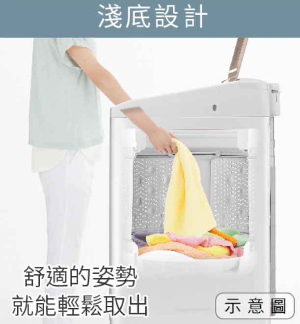 內槽採前傾淺底設計 衣物輕鬆拿